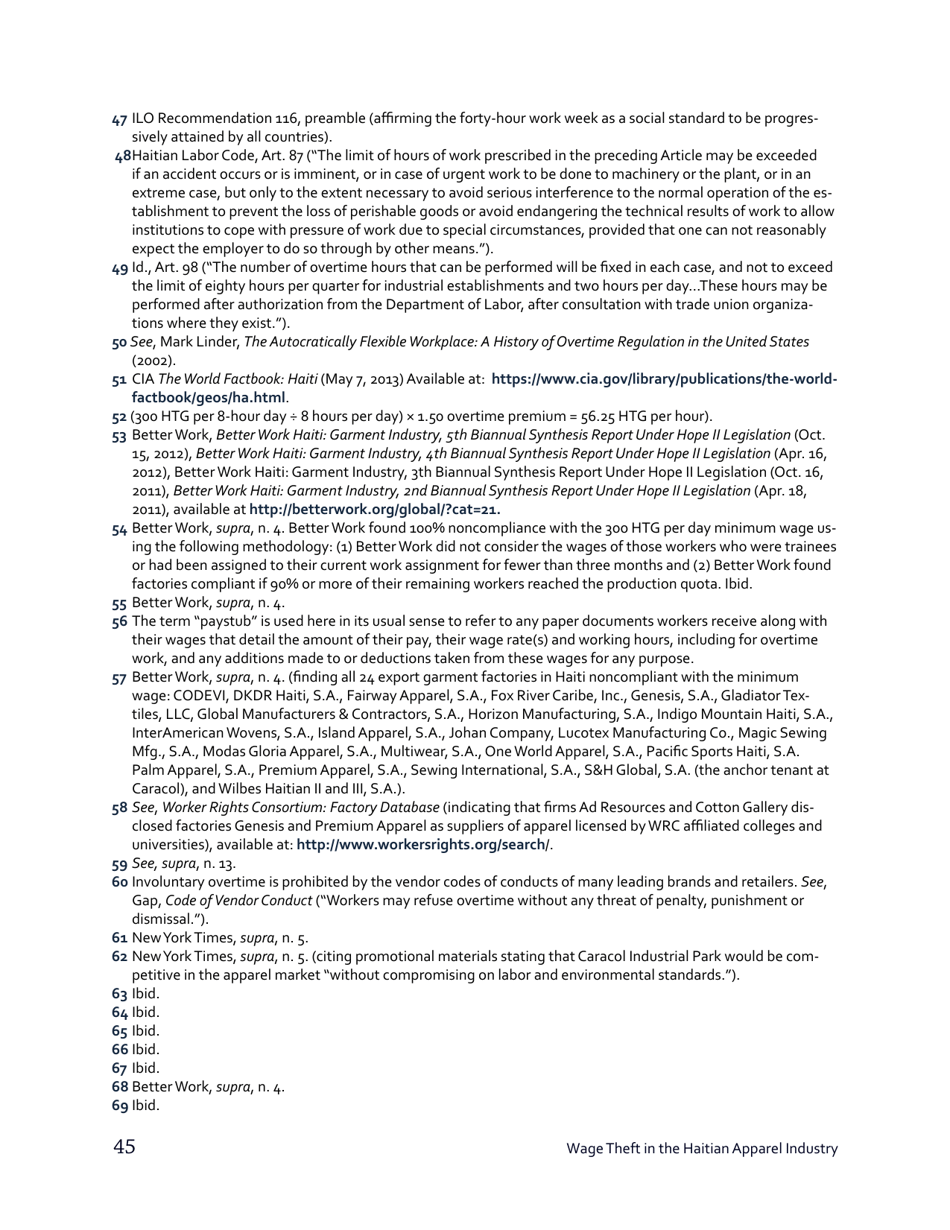 Stealing From the Poor: Wage Theft in the Haitian Apparel Industry - Worker Rights Consortium, Page 46
