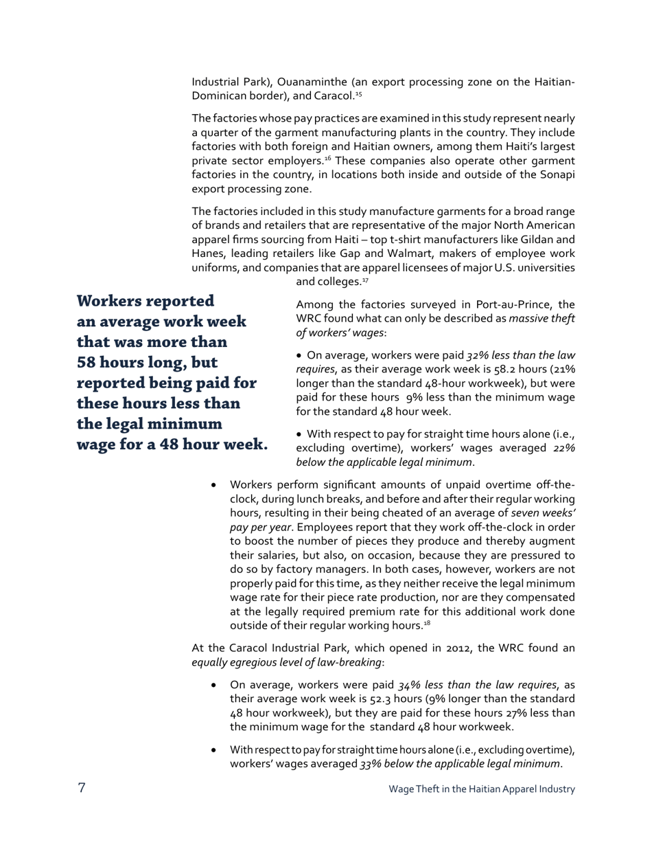 Stealing From the Poor: Wage Theft in the Haitian Apparel Industry - Worker Rights Consortium, Page 8