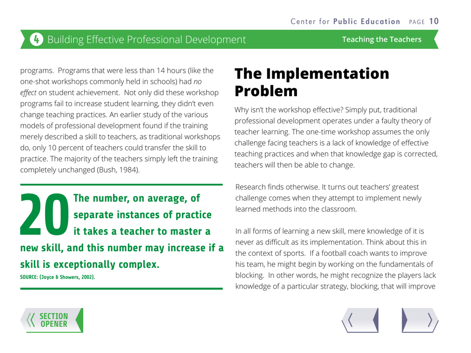 Teaching the Teachers: Effective Professional Development in an Era of High Stakes Accountability - Center for Public Education, Page 13