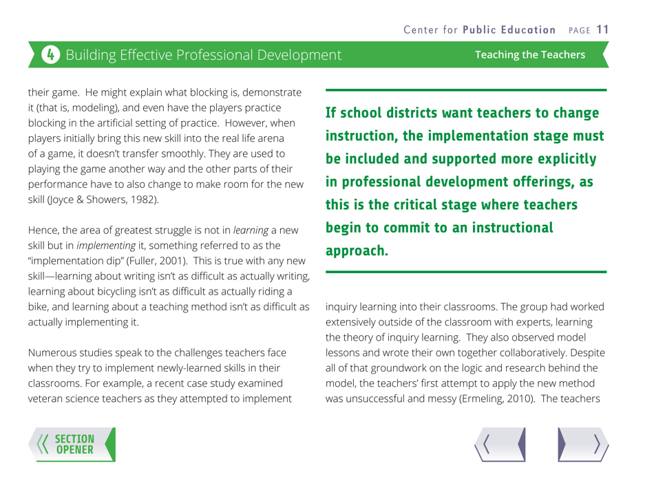 Teaching the Teachers: Effective Professional Development in an Era of High Stakes Accountability - Center for Public Education, Page 14