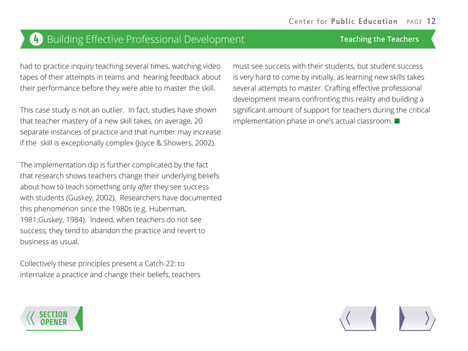 Teaching the Teachers: Effective Professional Development in an Era of High Stakes Accountability - Center for Public Education, Page 15