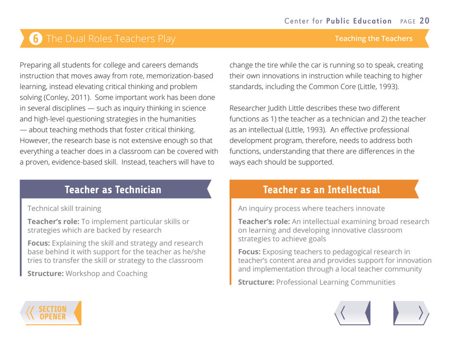 Teaching the Teachers: Effective Professional Development in an Era of High Stakes Accountability - Center for Public Education, Page 23