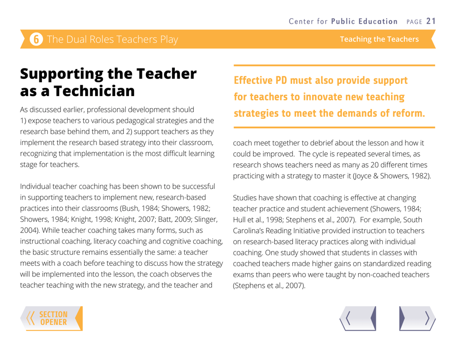 Teaching the Teachers: Effective Professional Development in an Era of High Stakes Accountability - Center for Public Education, Page 24