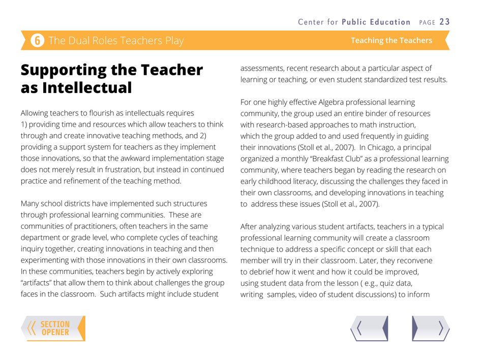 Teaching the Teachers: Effective Professional Development in an Era of High Stakes Accountability - Center for Public Education, Page 26