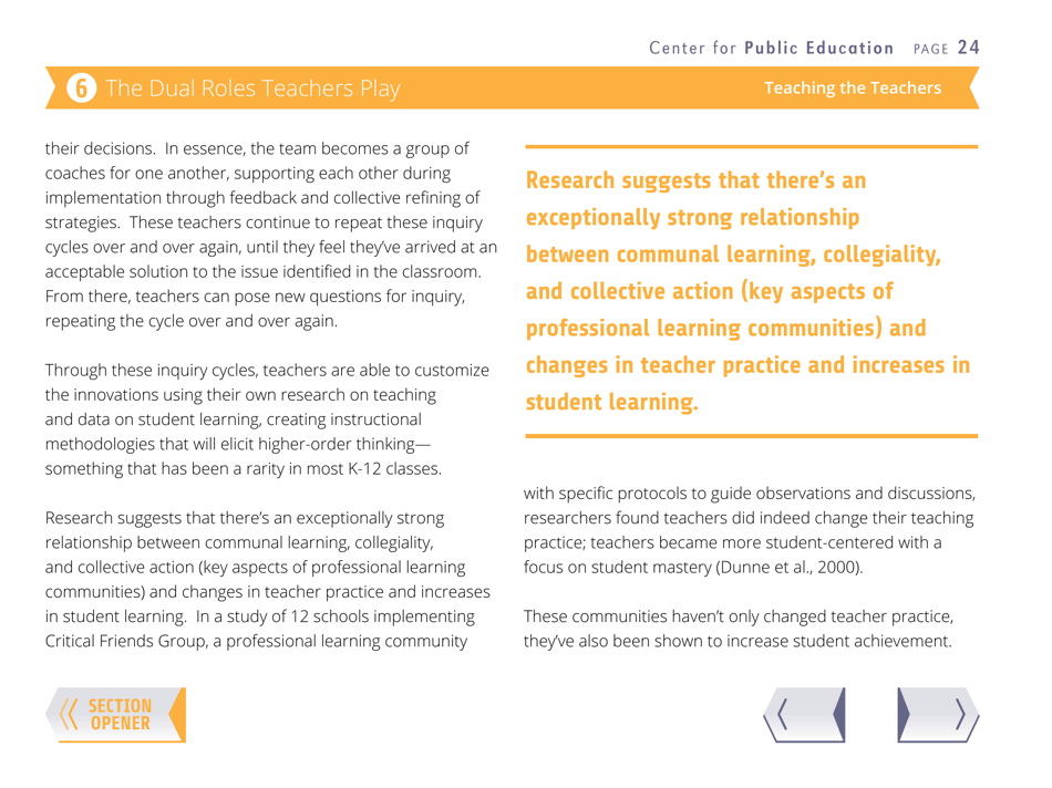 Teaching the Teachers: Effective Professional Development in an Era of High Stakes Accountability - Center for Public Education, Page 27