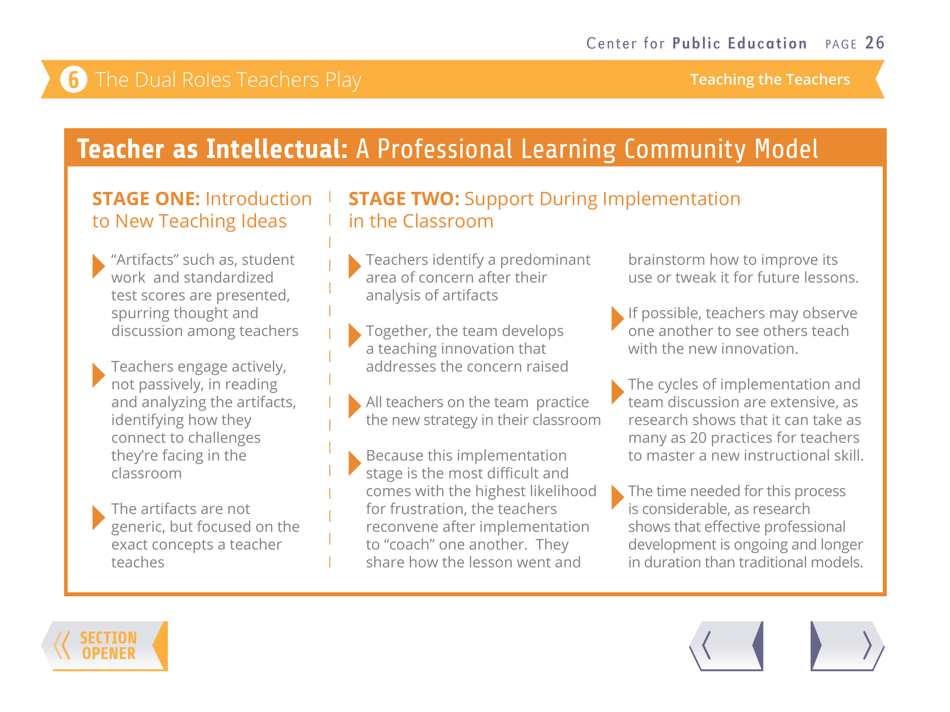 Teaching the Teachers: Effective Professional Development in an Era of High Stakes Accountability - Center for Public Education, Page 29