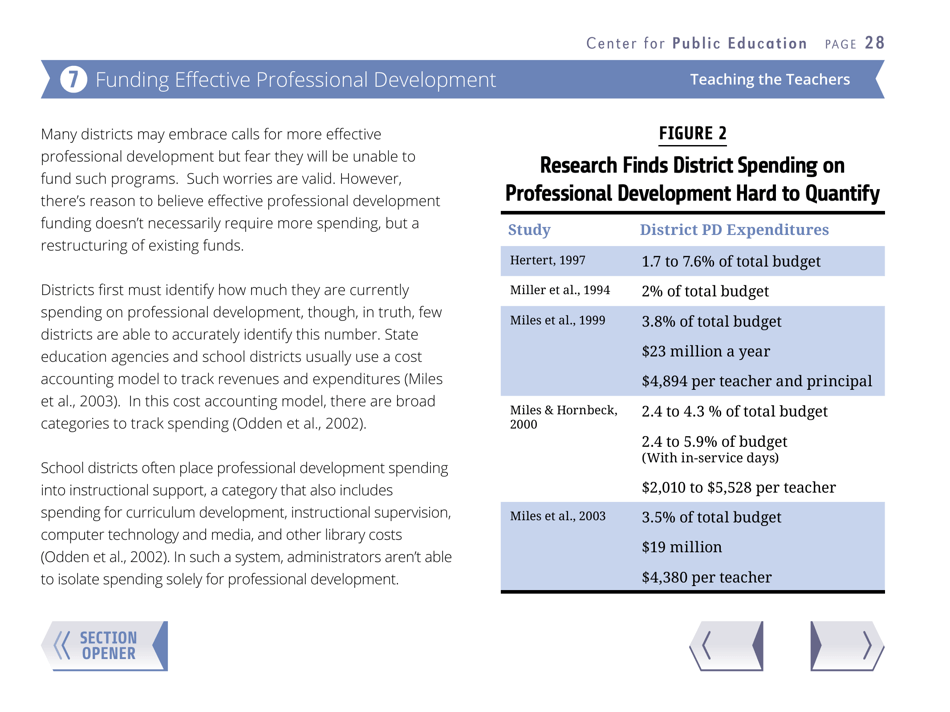 Teaching the Teachers: Effective Professional Development in an Era of High Stakes Accountability - Center for Public Education, Page 31
