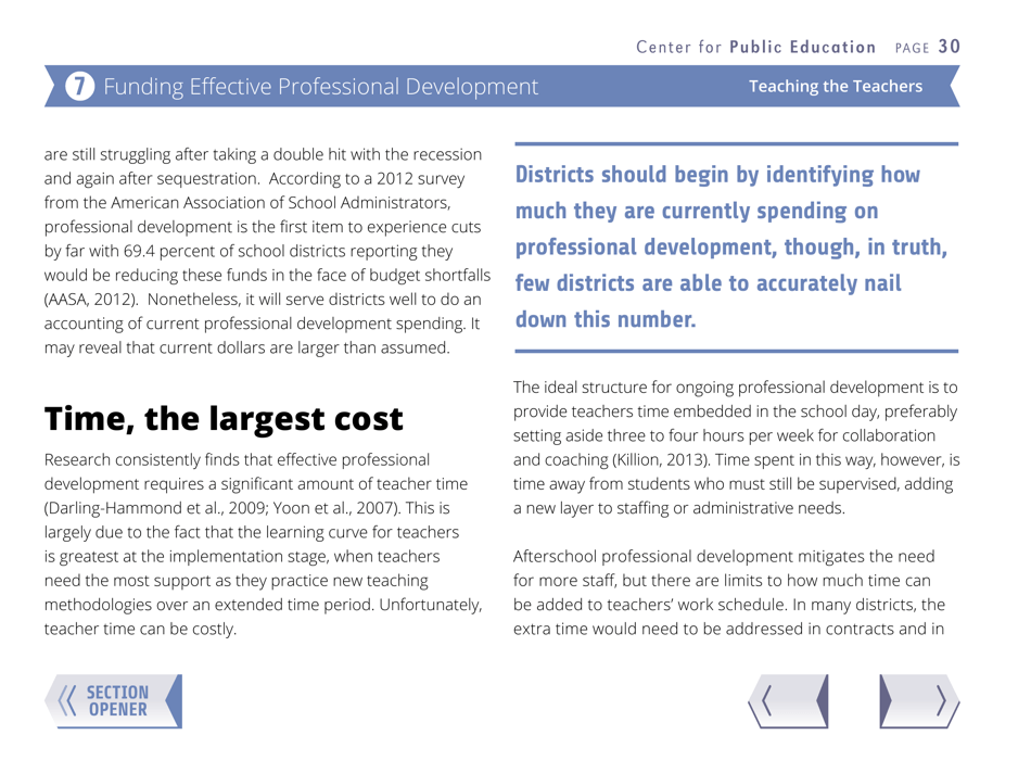 Teaching the Teachers: Effective Professional Development in an Era of High Stakes Accountability - Center for Public Education, Page 33