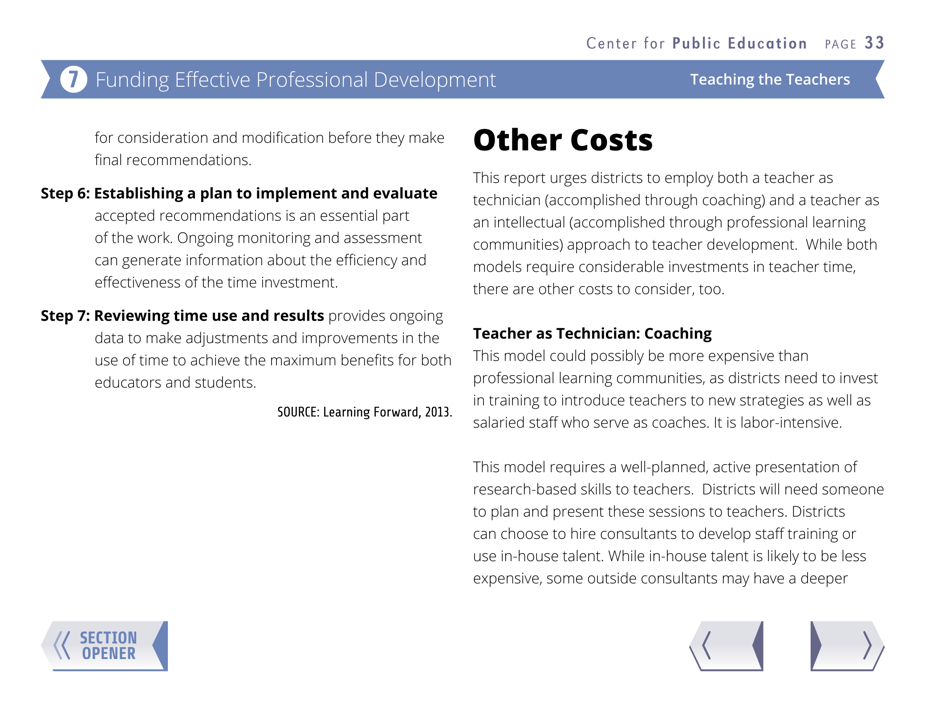 Teaching the Teachers: Effective Professional Development in an Era of High Stakes Accountability - Center for Public Education, Page 36