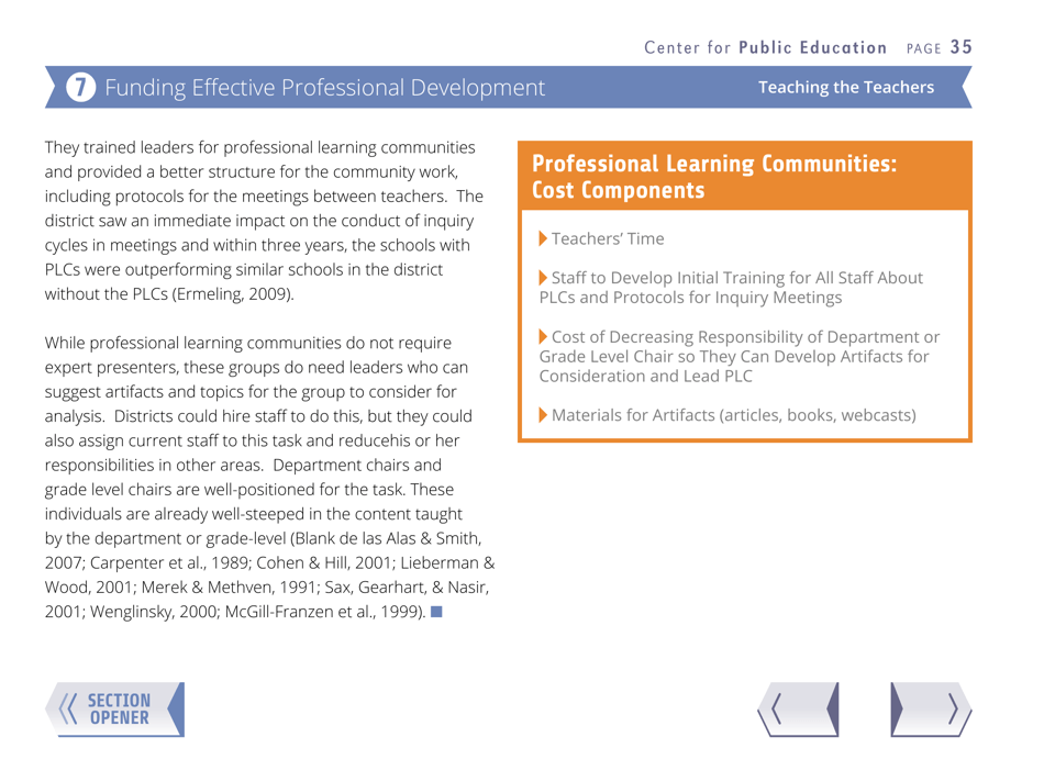 Teaching the Teachers: Effective Professional Development in an Era of High Stakes Accountability - Center for Public Education, Page 38
