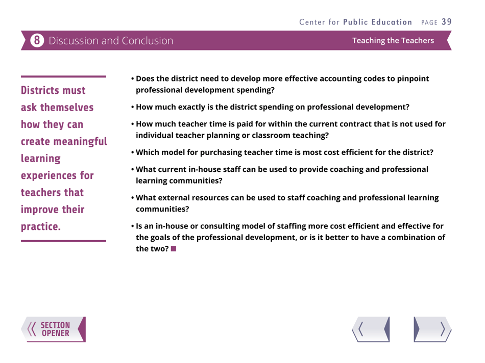Teaching the Teachers: Effective Professional Development in an Era of High Stakes Accountability - Center for Public Education, Page 42