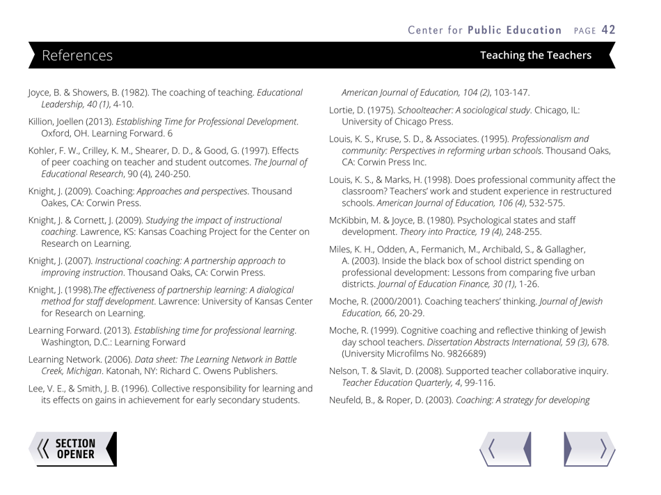 Teaching the Teachers: Effective Professional Development in an Era of High Stakes Accountability - Center for Public Education, Page 45