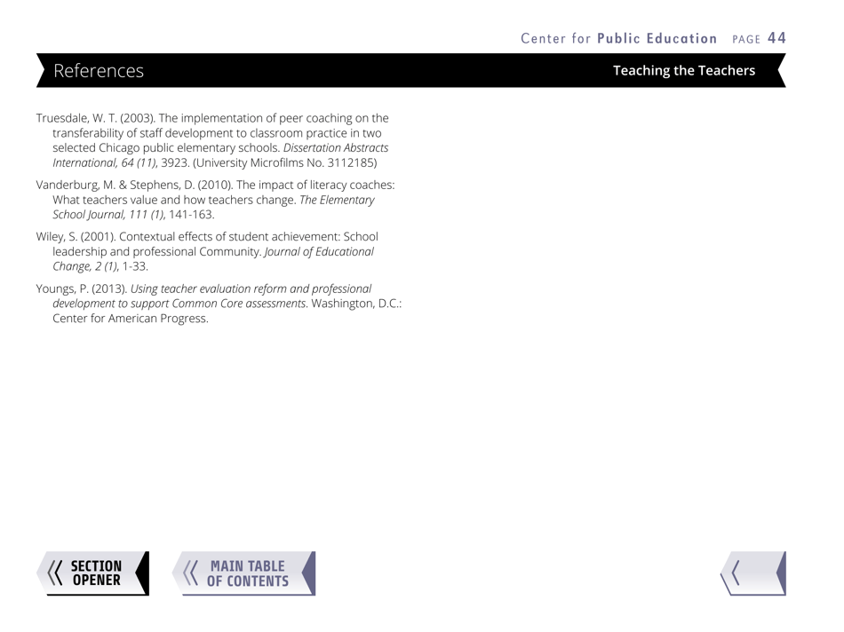 Teaching the Teachers: Effective Professional Development in an Era of High Stakes Accountability - Center for Public Education, Page 47