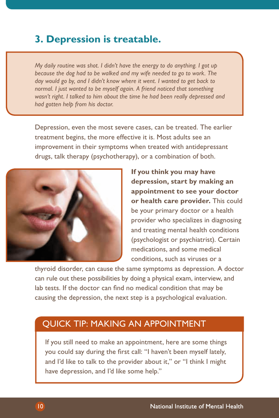 Depression: What You Need to Know - National Institute of Mental Health, Page 12