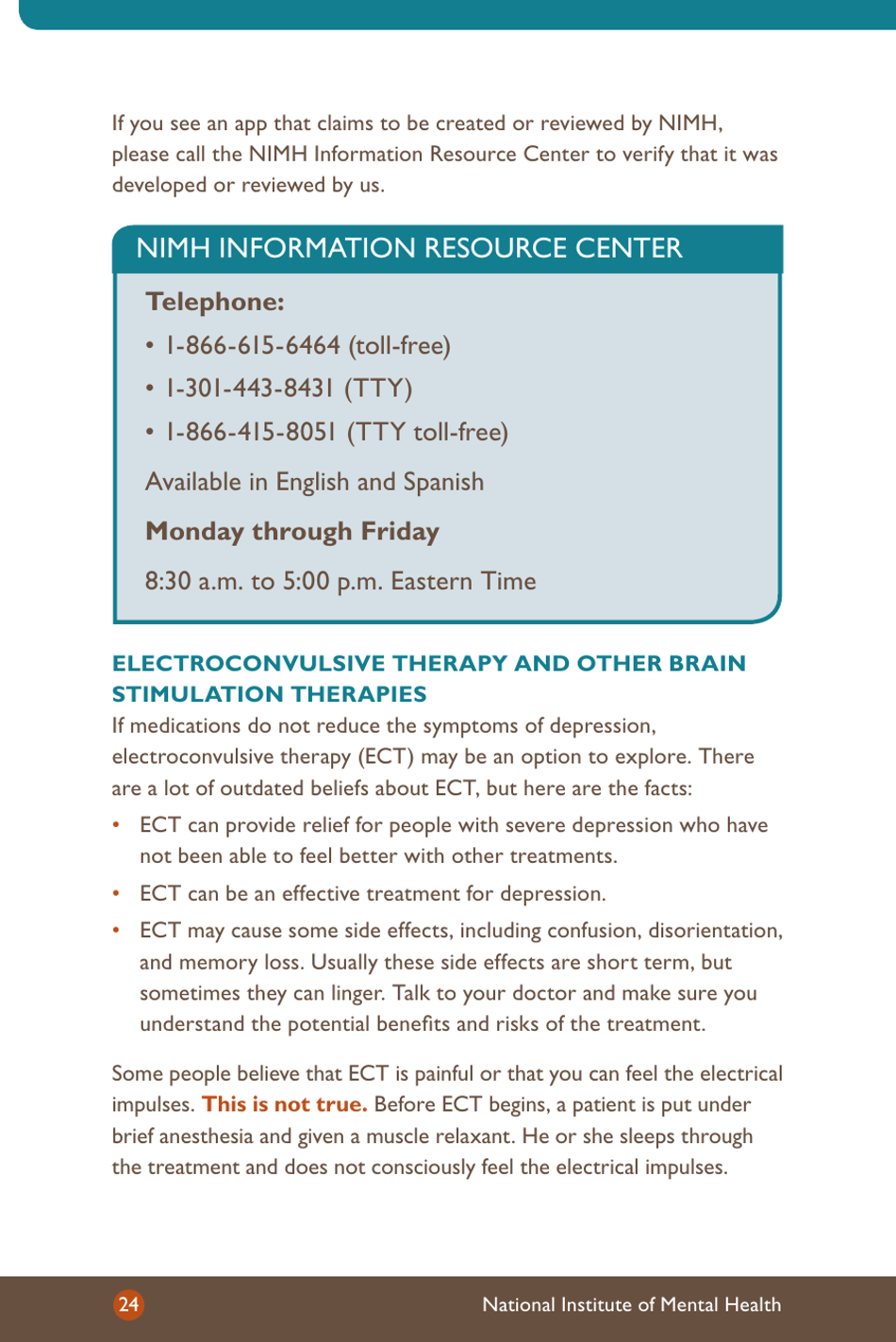 Depression: What You Need to Know - National Institute of Mental Health, Page 26