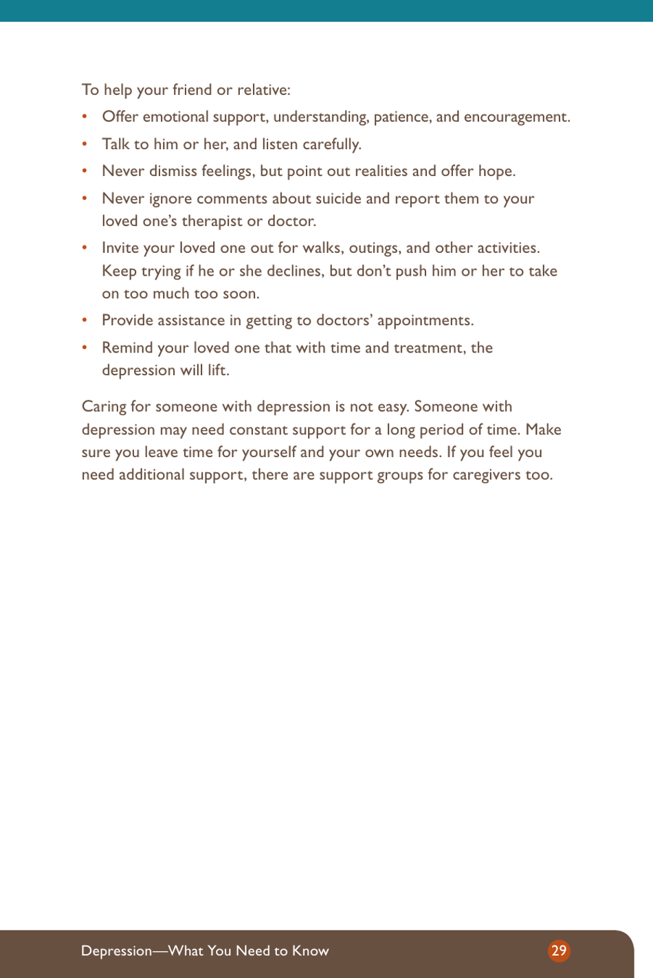 Depression: What You Need to Know - National Institute of Mental Health, Page 31