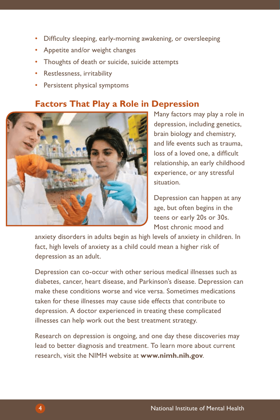 Depression: What You Need to Know - National Institute of Mental Health, Page 6