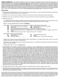 NOAA Form 370 Fisheries Certificate of Origin, Page 2