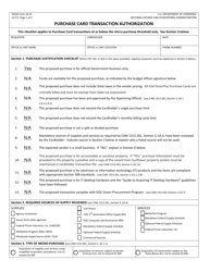 NOAA Form 36-31 Purchase Card Tranaction Authorization