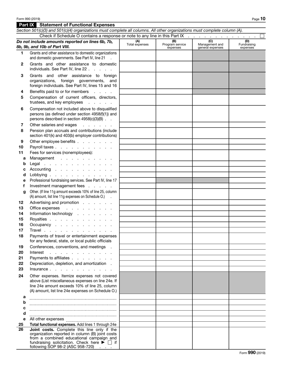 IRS Form 990 2019 Fill Out, Sign Online and Download Fillable PDF