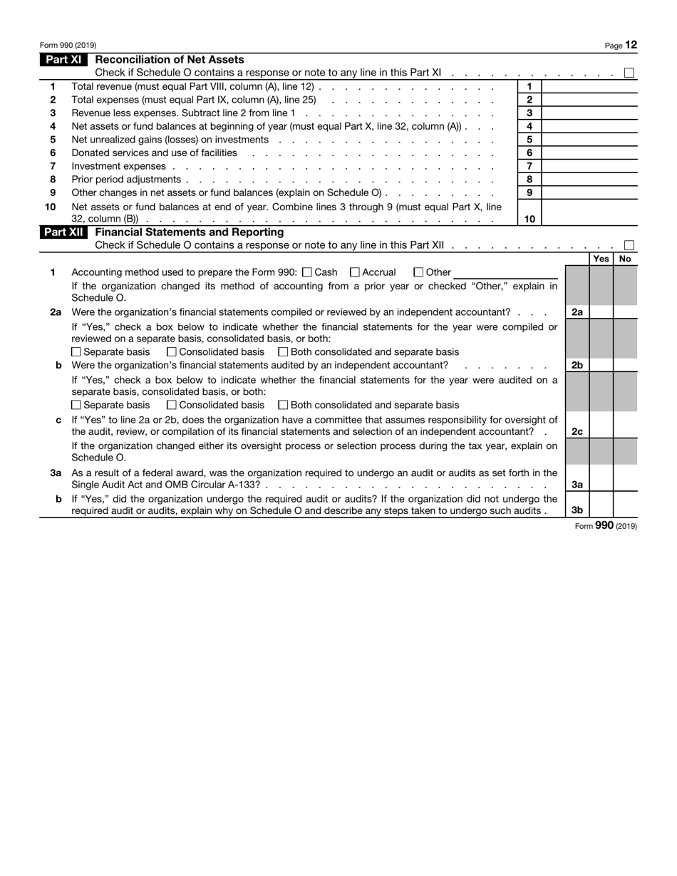 IRS Form 990 2019 Fill Out, Sign Online and Download Fillable PDF