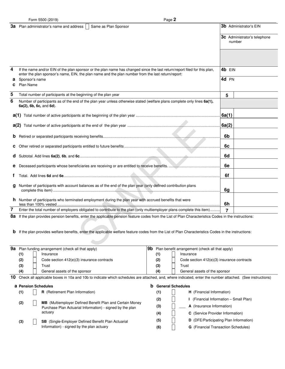 IRS Form 5500 Download Fillable PDF or Fill Online Annual Return/Report ...