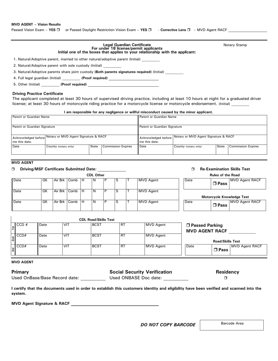 Form 40-5122 Driver License / Identification Card Application - Arizona, Page 2