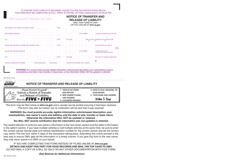 Reg 138 Online