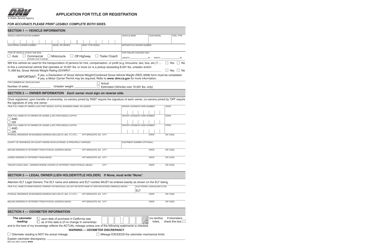 Form REG343 "Application for Title or Registration" - California
