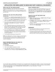 Document preview: Form CMS-40B Application for Enrollment in Medicare Part B (Medical Insurance)