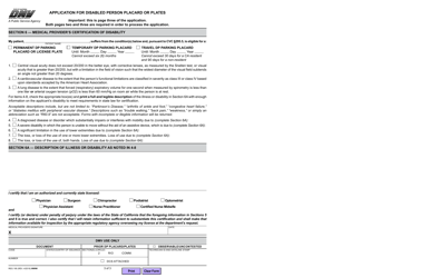 Form REG195 Application for Disabled Person Placard or Plates - California, Page 3