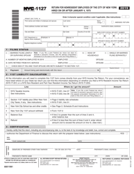 Form Nyc 1127 Download Printable Pdf Or Fill Online Return For