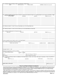 Form DS-230 Application for Immigrant Visa and Alien Registration, Page 2