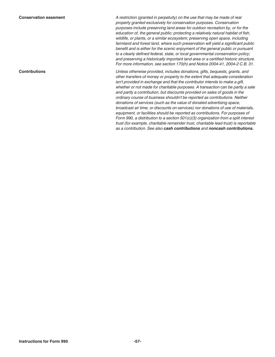 Instructions for IRS Form 990 Return of Organization Exempt From Income Tax, Page 57
