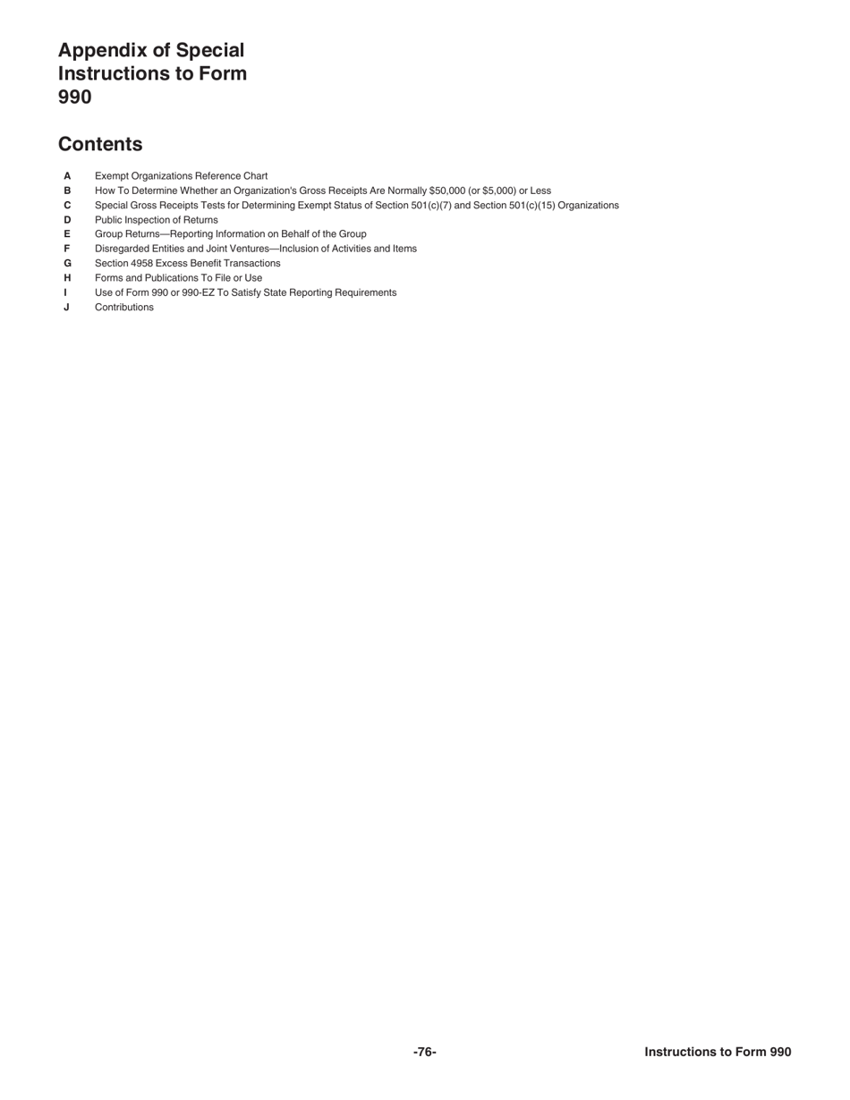 Instructions for IRS Form 990 Return of Organization Exempt From Income Tax, Page 76