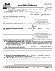 IRS Form 2848 "Power of Attorney and Declaration of Representative"