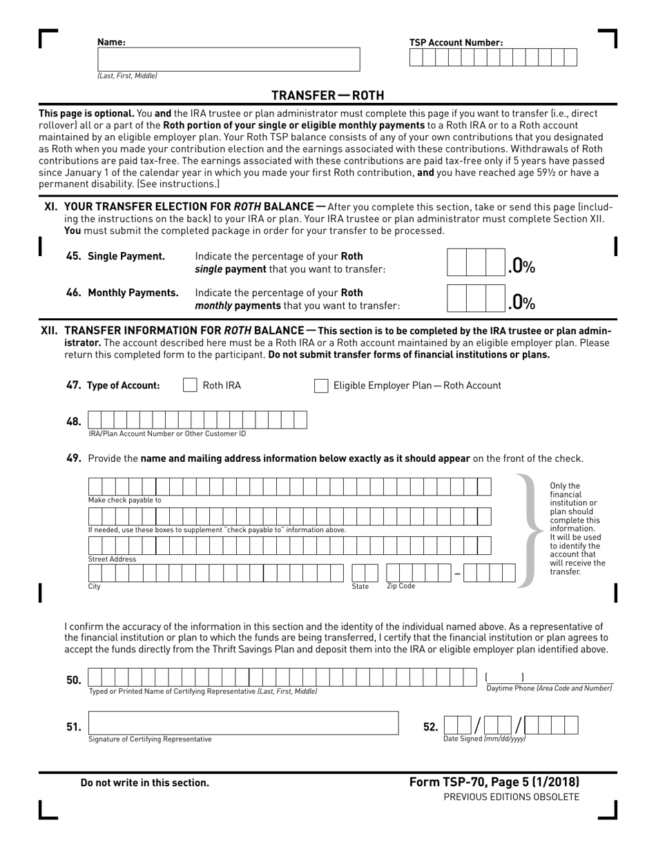 Form TSP70 Fill Out, Sign Online and Download Printable PDF