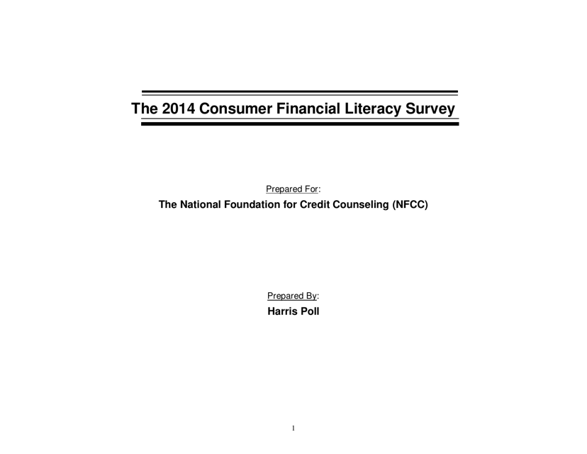 Consumer Financial Literacy Survey, 2014