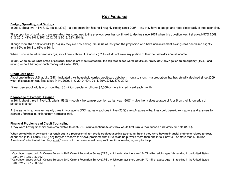 Consumer Financial Literacy Survey, Page 3