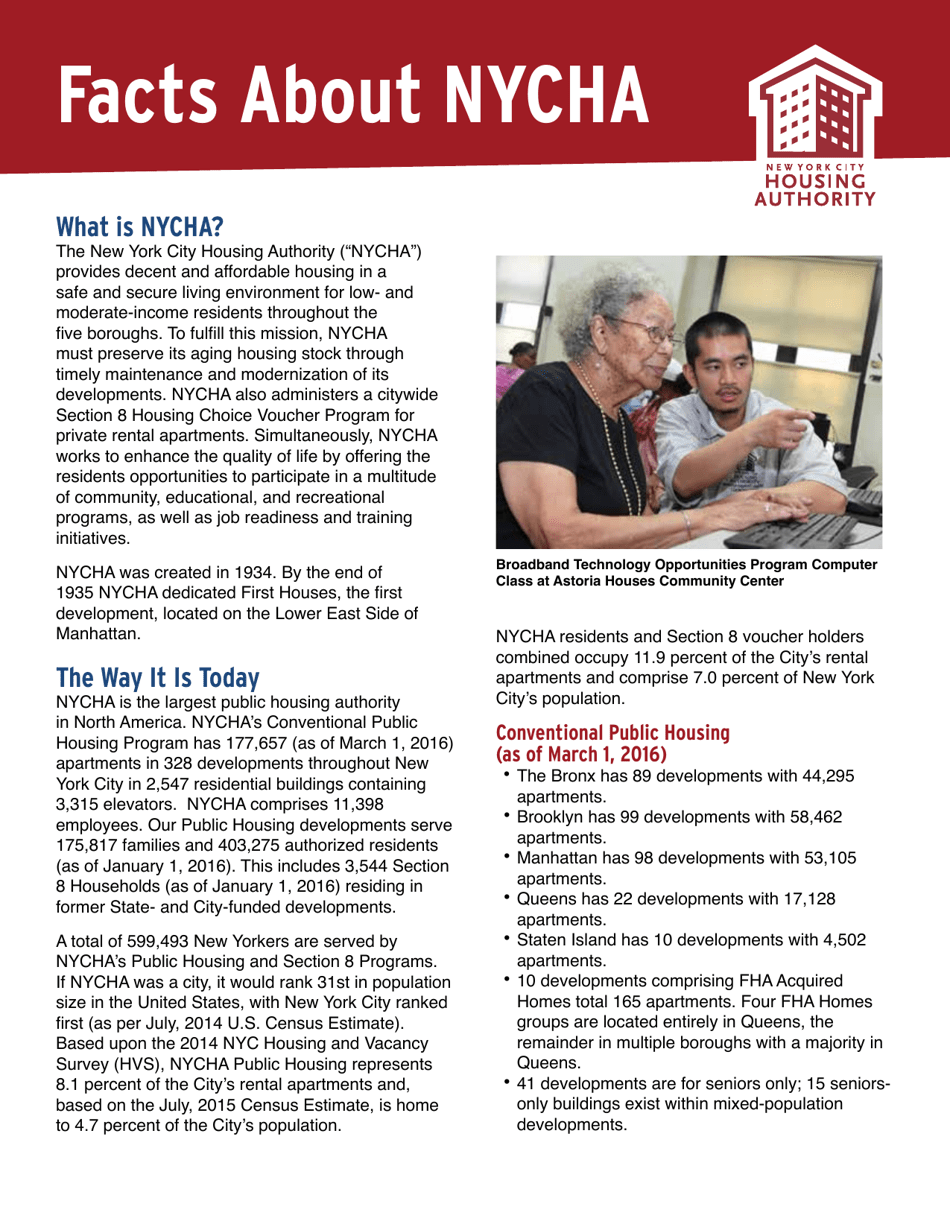 New York City Facts About Nycha Fill Out, Sign Online and Download