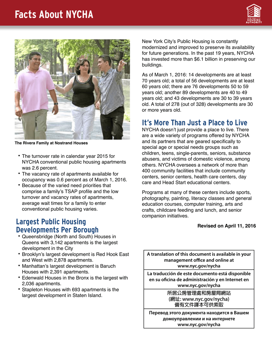Facts About Nycha - New York City, Page 3
