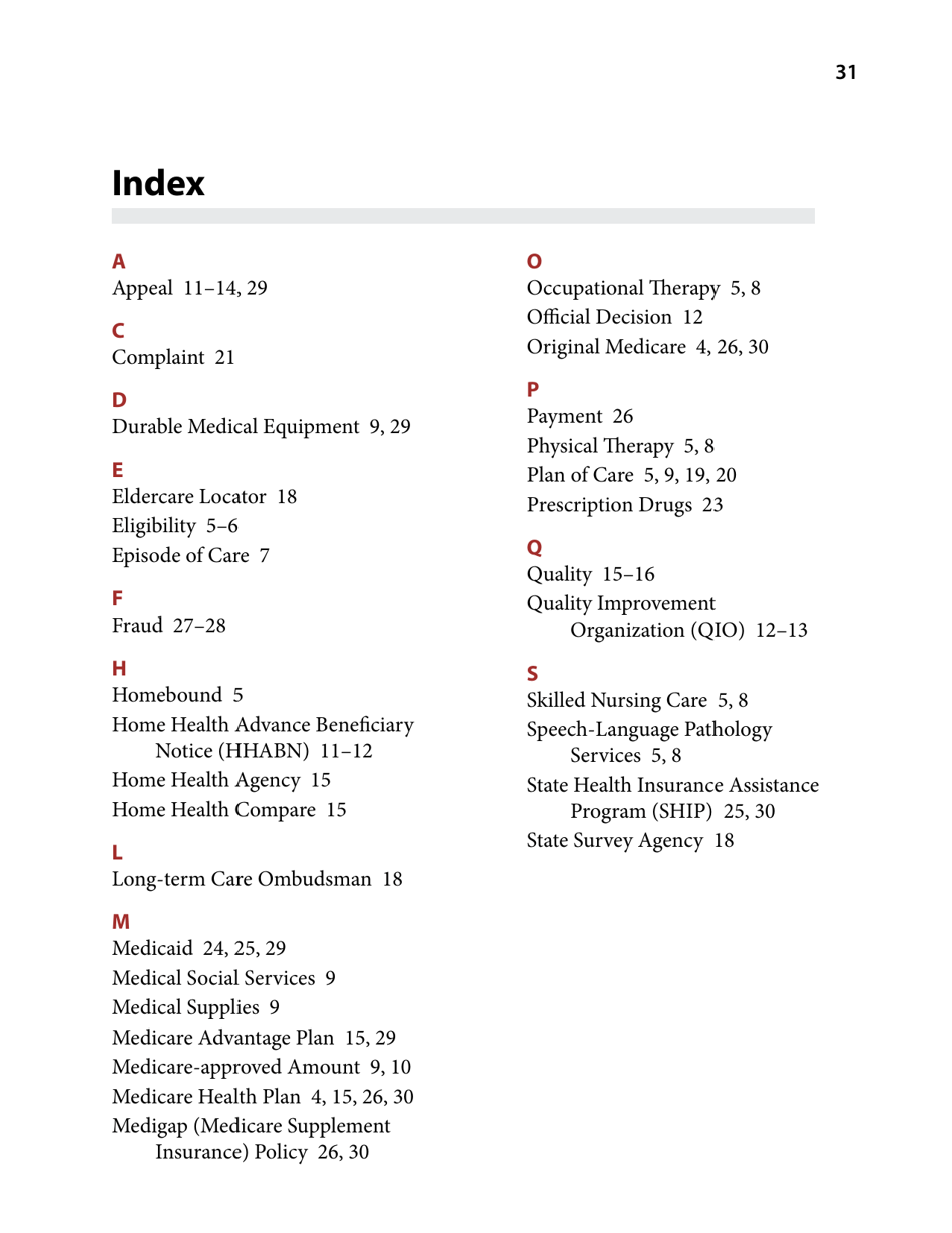 Medicare and Home Health Care, Page 31
