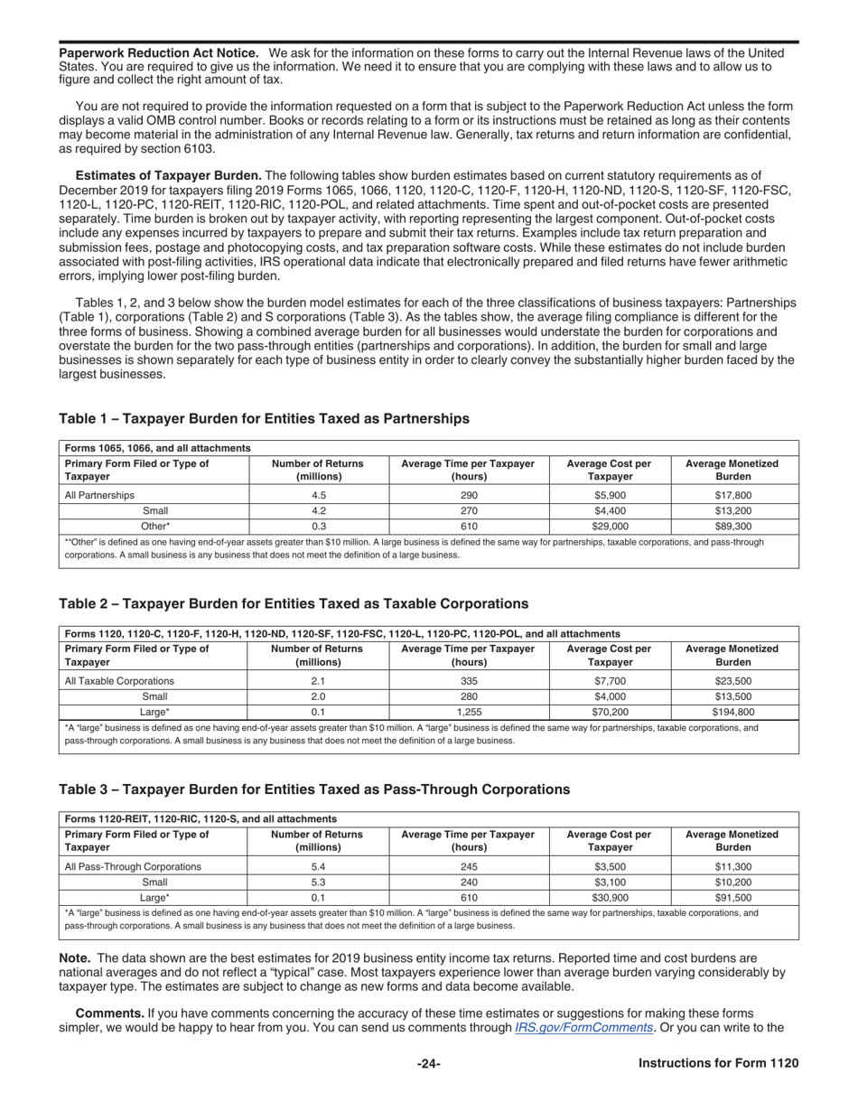 Instructions for IRS Form 1120 U.S. Corporation Income Tax Return, Page 24