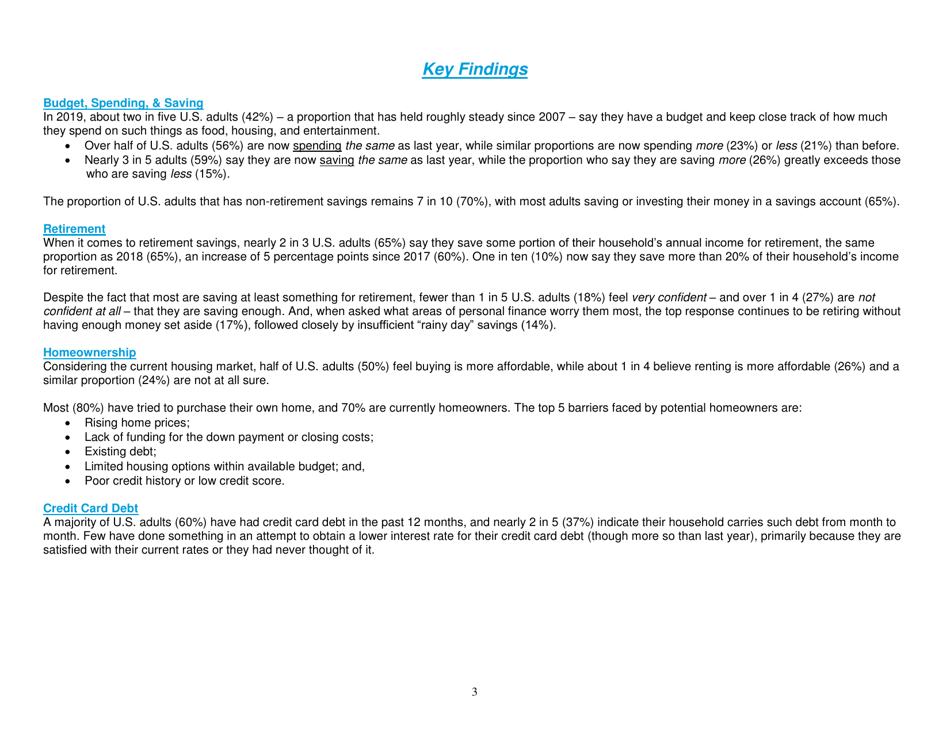 Consumer Financial Literacy Survey, Page 3