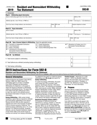 Form 592-B Resident and Nonresident Withholding Tax Statement - California