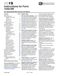 Document preview: Instructions for IRS Form 1040-NR U.S. Nonresident Alien Income Tax Return