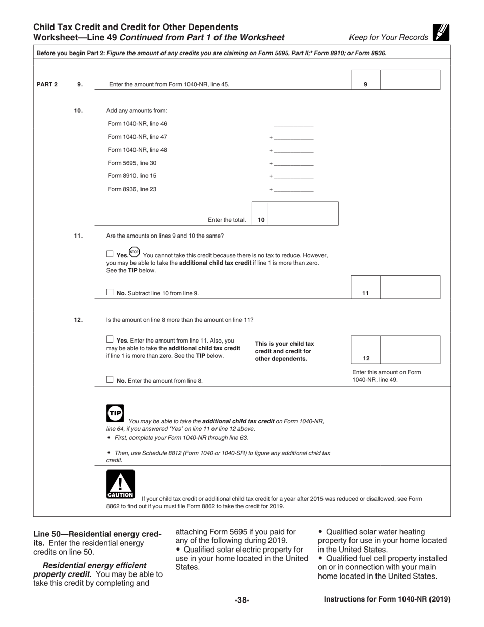 Instructions for IRS Form 1040-NR U.S. Nonresident Alien Income Tax Return, Page 38