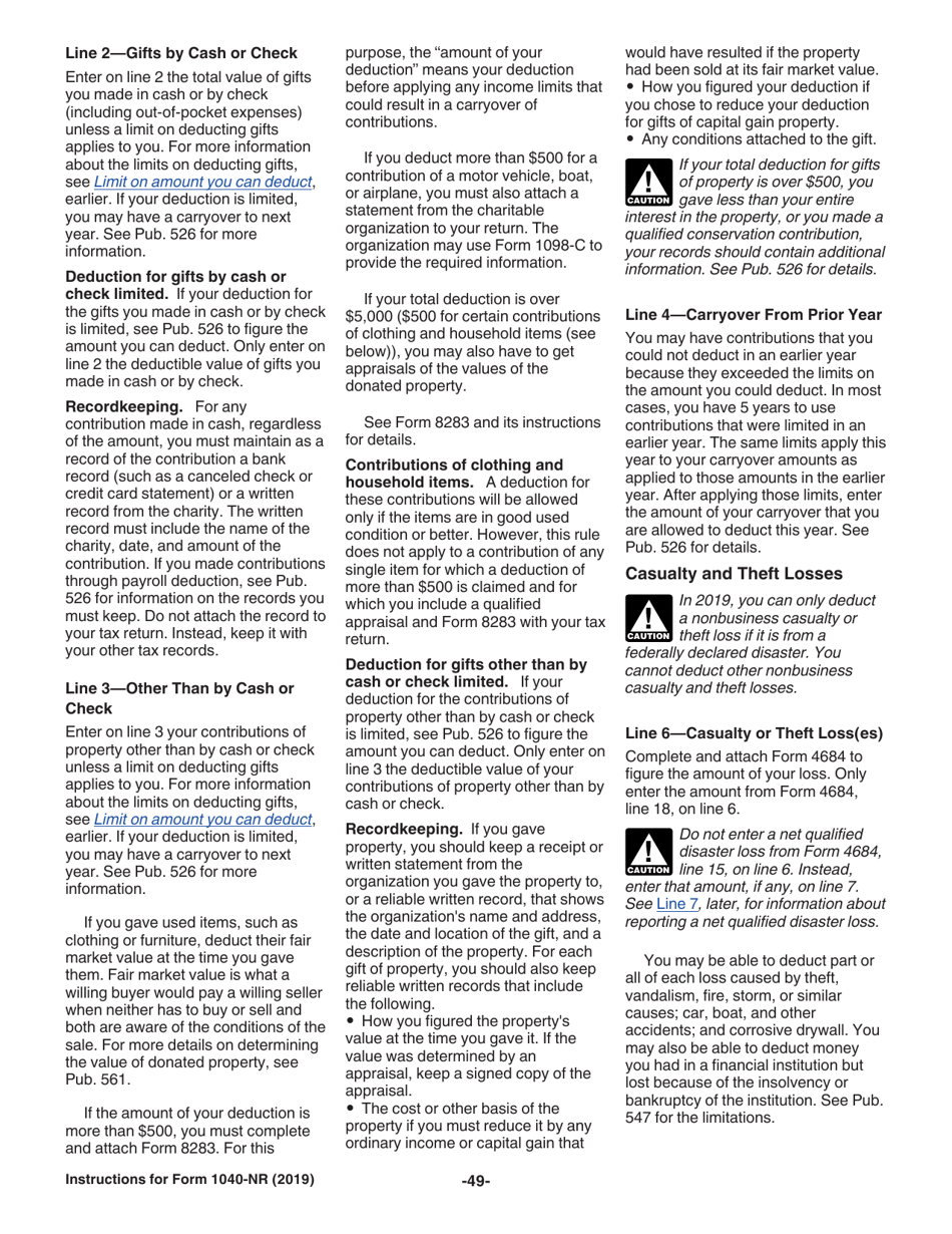 Instructions for IRS Form 1040-NR U.S. Nonresident Alien Income Tax Return, Page 49