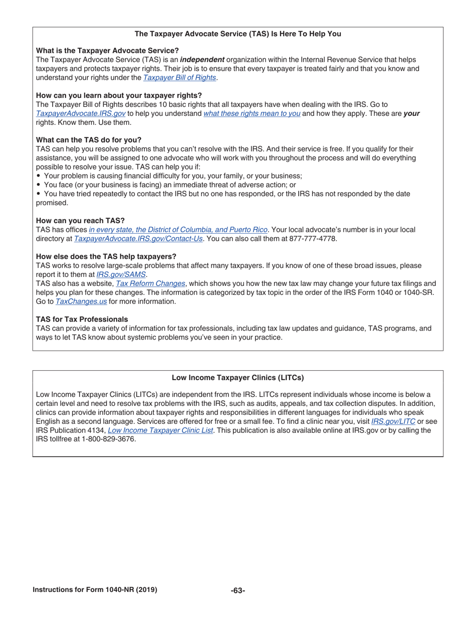 Instructions for IRS Form 1040-NR U.S. Nonresident Alien Income Tax Return, Page 63