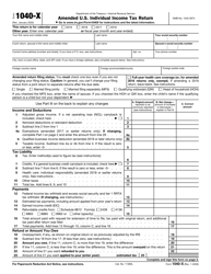 Document preview: IRS Form 1040-X Amended U.S. Individual Income Tax Return
